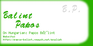 balint papos business card